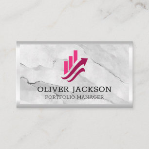 Finance   Stocks Bar Graph   Stone Business Card