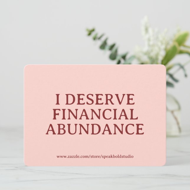 Financial Abundance Affirmation Custom Card Gift (Standing Front)