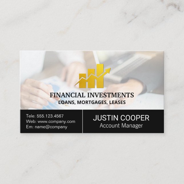 Financial Advising | Portfolio Manager | Chart Business Card (Front)