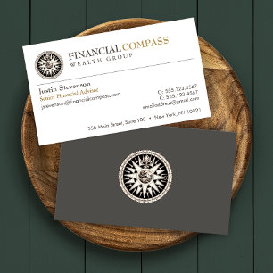 Financial Advisor Analyst Finance Compass Business Card