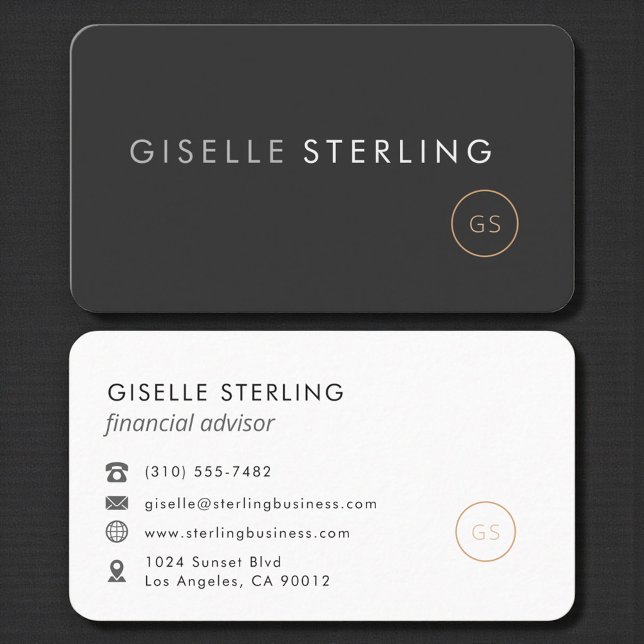 Financial Advisor Black Professional Business Card (Creator Uploaded)