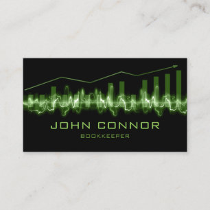 Financial Advisor Bookkeeper Green Timeline Chart Business Card
