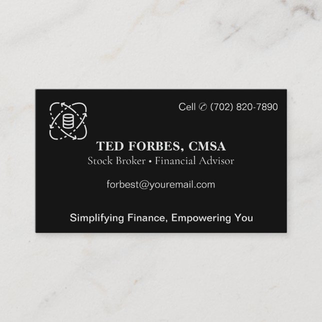 Financial Advisor Broker | Basic Business Card (Front)