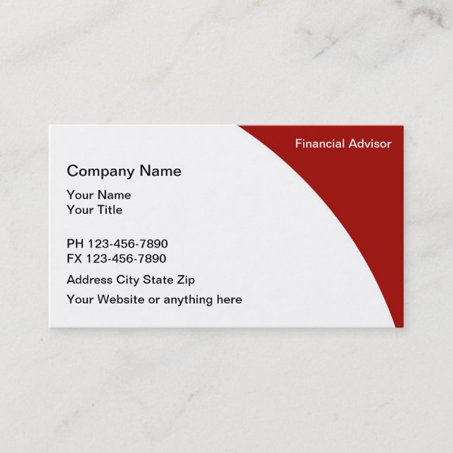 Financial Advisor Business Cards (Front)