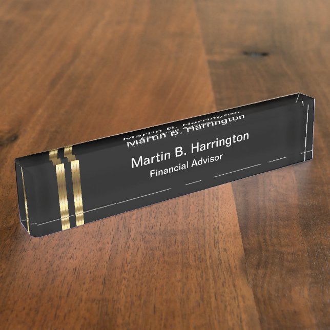Financial Advisor Classy Nameplate (Side)
