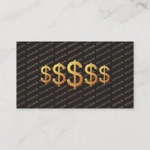 Financial Advisor Dollar Symbol Finance Management Business Card