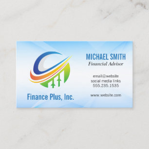Financial Advisor Investments Bar Chart Business Card