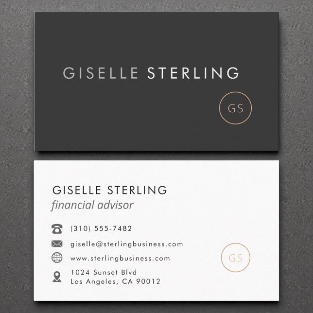 Financial Advisor Minimalist Luxury Black  Business Card (Creator Uploaded)