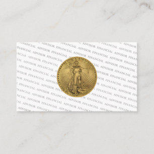 Financial Advisor Money Management Gold Coin Pro Business Card