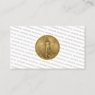 Financial Advisor Money Management Gold Coin Pro Business Card