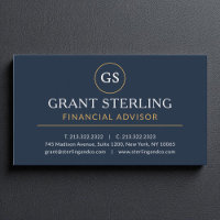 Financial Advisor Navy Blue Gold Luxury Modern