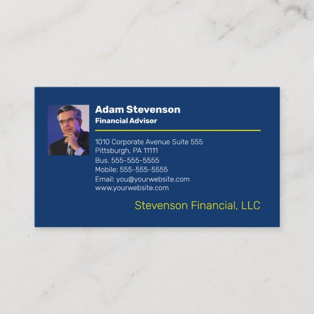 Financial Advisor | Planner Professional Business  Business Card (Front)