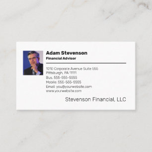 Financial Advisor Planner Professional Business Card