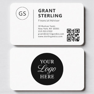 Financial Advisor QR Code Logo Professional Business Card
