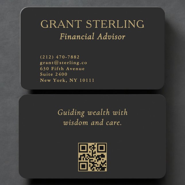 Financial Advisor QR Code Professional Business Card (Creator Uploaded)