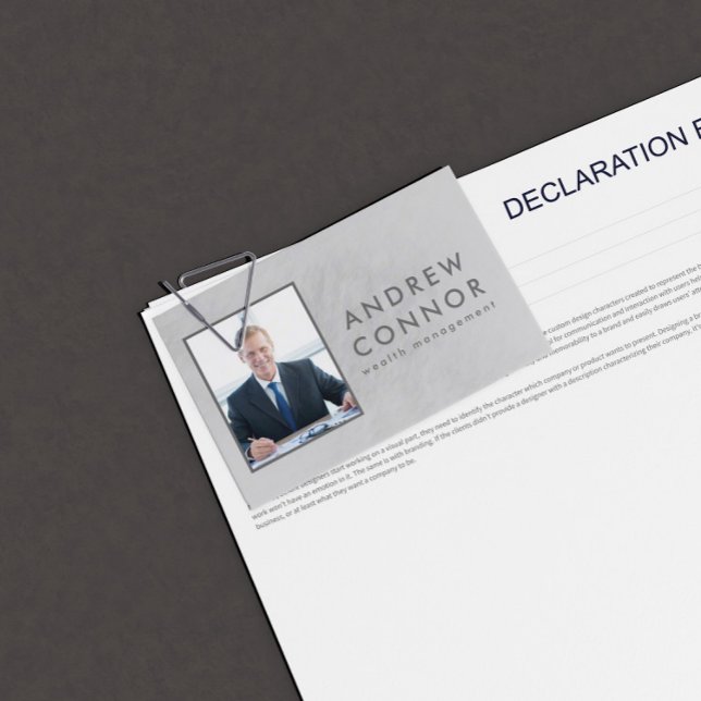 Financial Advisor Simple Light Grey Stone Texture Business Card (Perfect for business)