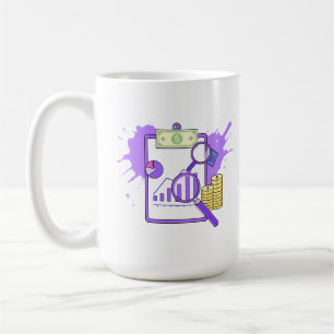 Financial Analysis Report Money Magnifying Glass Coffee Mug