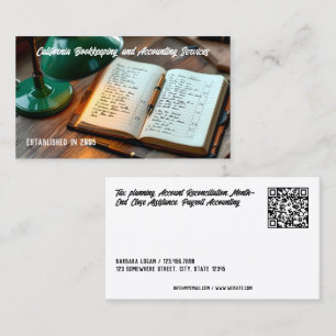 Financial Bookkeeper Custom QR Business Card