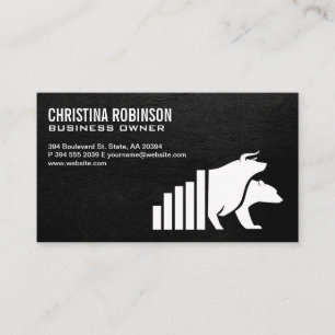Financial Bull Bear Graph   Stocks Business Card