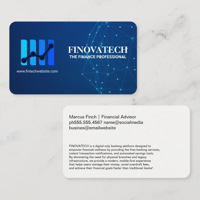 Financial Chart | Accounting | Banking | Ecommerce Business Card (Front/Back)