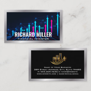 Financial Chart Arrows   Stocks   Fin Tech Business Card