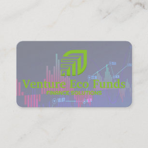 Financial Chart Logo Investing Eco Tech Logo Business Card