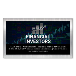 Financial Chart Logo   Stock Reports Magnetic Business Card