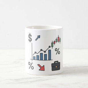  Financial Charts and Graphs Illustration Coffee Mug