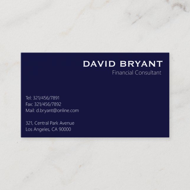 Financial Consultant - Business Cards (Front)