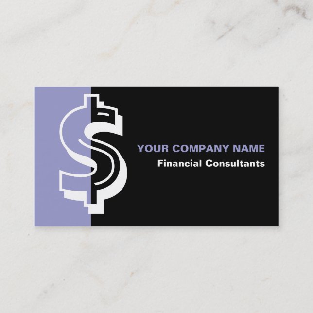 Financial consultant minimalist business card (Front)