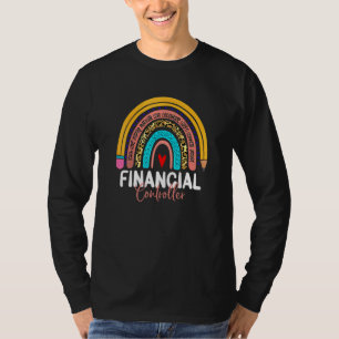 Financial Controller Leopard Rainbow Finance Back T-Shirt
