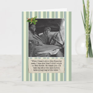 Financial Crisis Christmas Card w/ Auto Worker