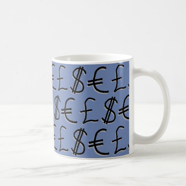 Financial Currency Symbols Design Coffee Mug (Right)