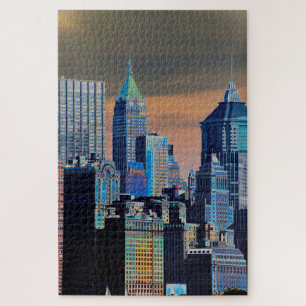  Financial District Lower Manhattan  Poster Jigsaw Puzzle