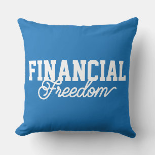 Financial Freedom Typography Blue FFS Cushion