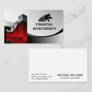 Financial Graph   Bear Bull Logo Business Card