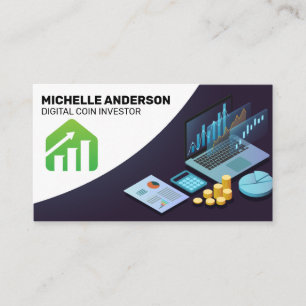 Financial Graph Chart   Money Data Analyst Business Card