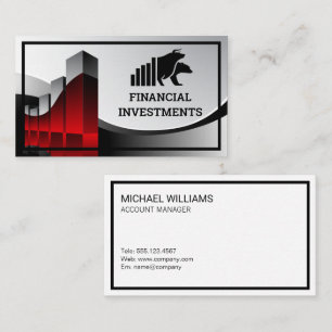 Financial Graph Logo   Bull Bear Market Icon Business Card