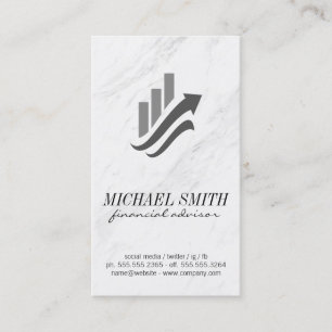 Financial Graph Marble Stocks Business Card