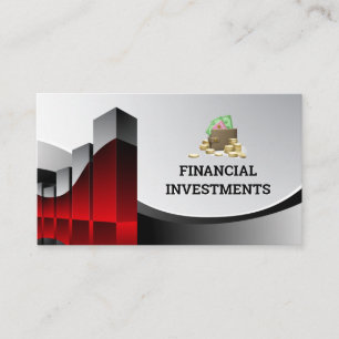 Financial Graph Money Bag Accountant Business Card