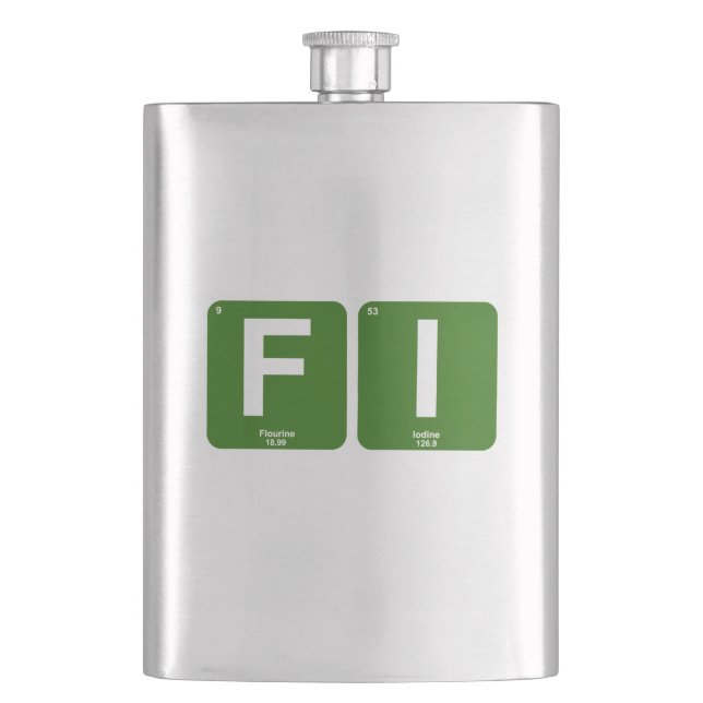 Financial Independence Periodic Table Hip Flask (Front)