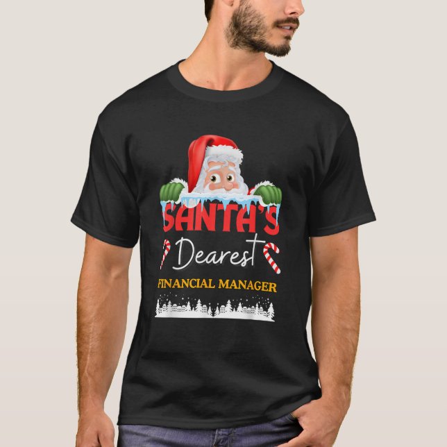 Financial Manager Christmas Job Work Profession Sa T-Shirt (Front)