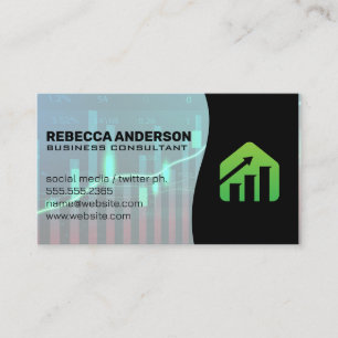 Financial Market Graph   Business Growth Logo Card