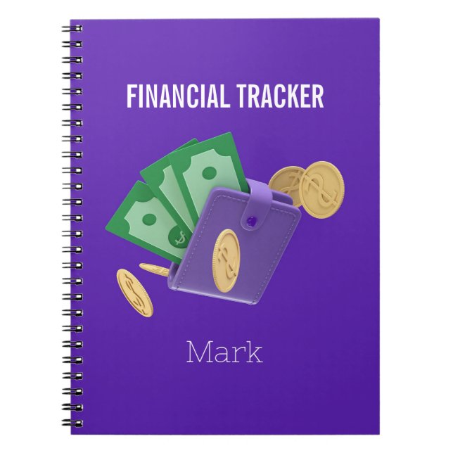 Financial Money Tracker Violet  Notebook (Front)