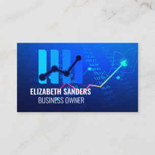 Financial Numbers Stats Data Analyst Business Card
