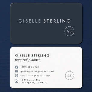 Financial Planner Navy Blue Professional Business Card