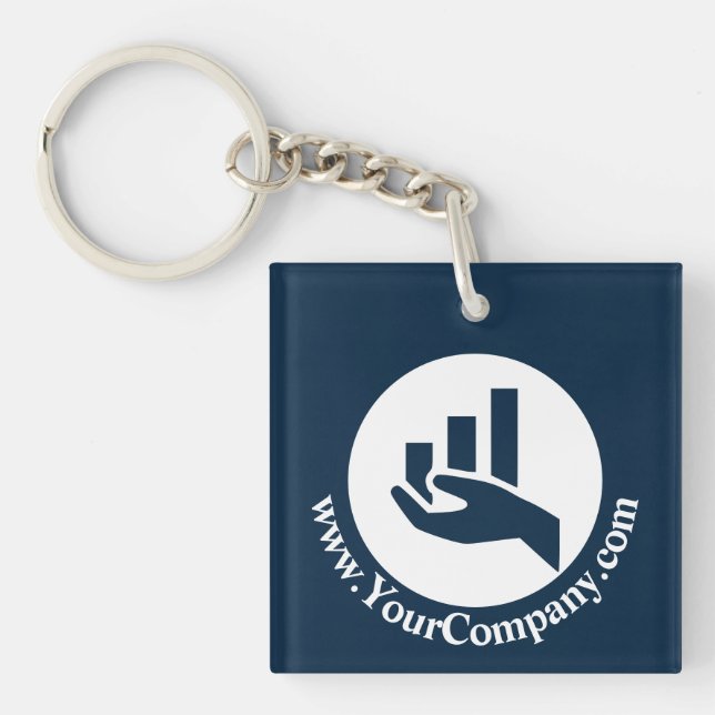 Financial Planner White Logo & WWW Promotional Key Ring (Front)