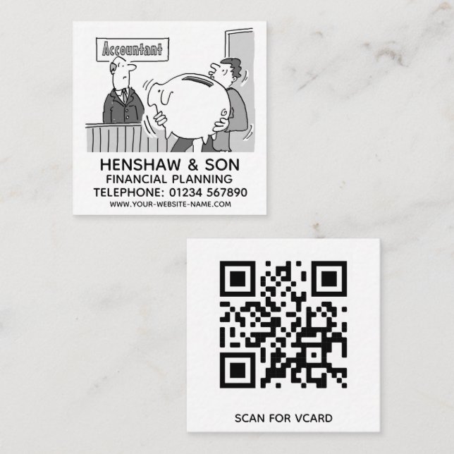 Financial Planning Or Accountants Promotional Squa Square Business Card (Front/Back)