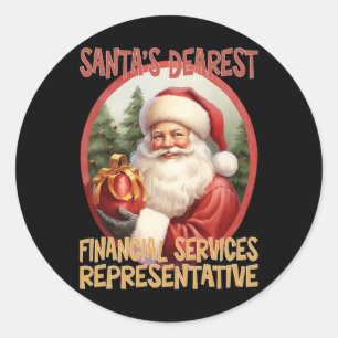 Financial Services Representative Christmas Holida Classic Round Sticker