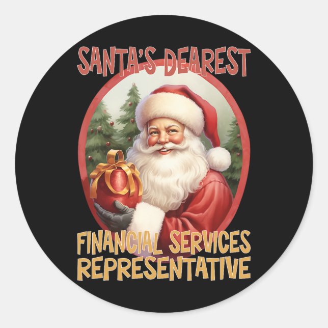 Financial Services Representative Christmas Holida Classic Round Sticker (Front)